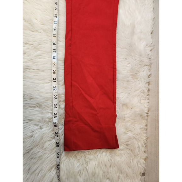Who What Wear‎ Women's Red Solid Stretch Mid Rise Skinny Cropped Pants Size 14 - Picture 7 of 7